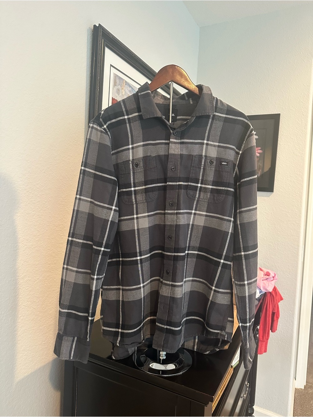 Vans Box Flannel Shirt Green Buffalo Plaid Check Men's Size L EUC